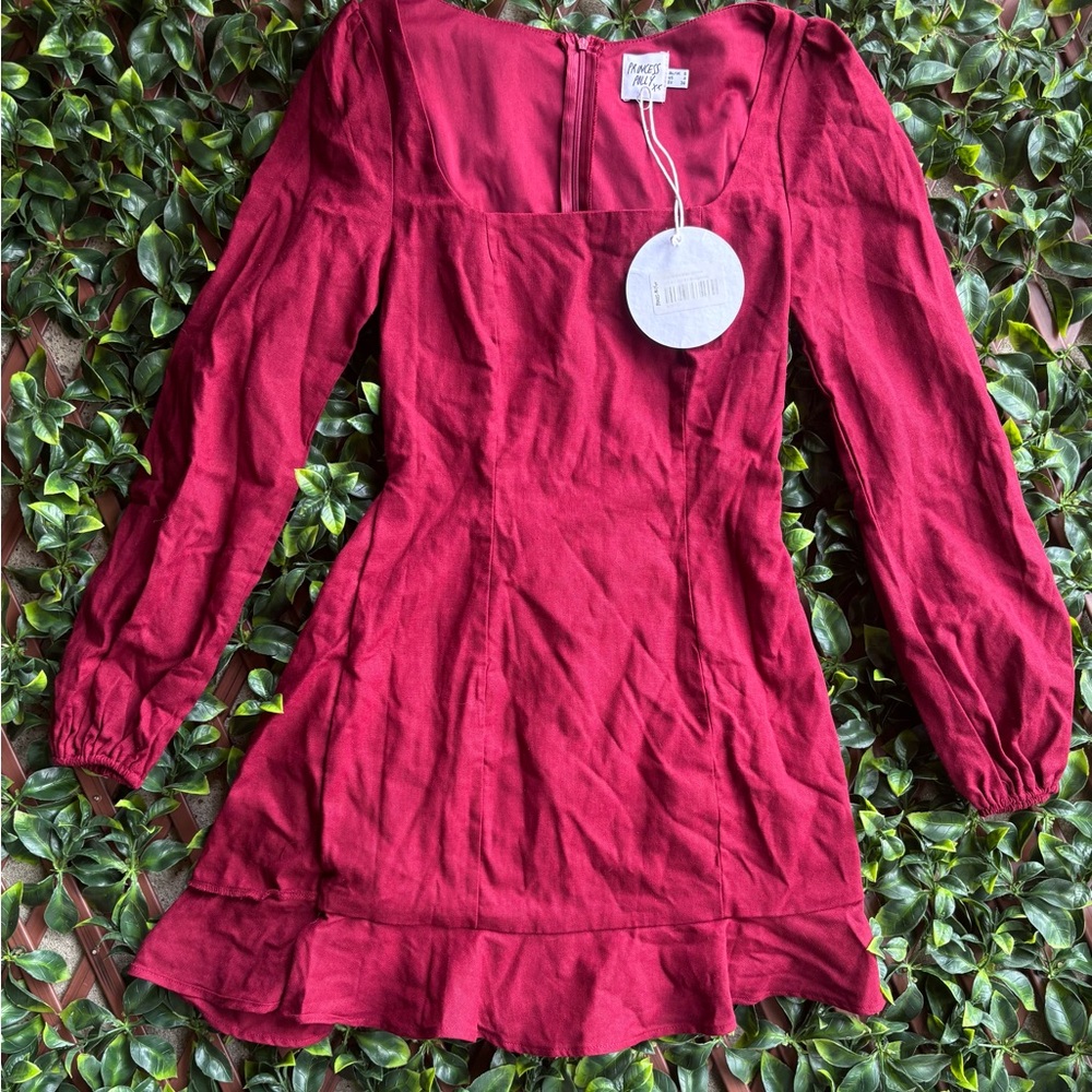 Princess Polly The Villa Mini Dress Burgundy - Picture 5 of 10